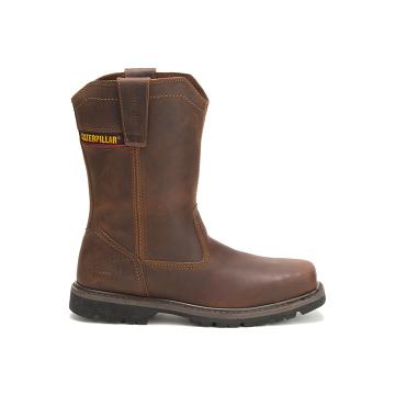 Botas De Trabajo Caterpillar Wellston Steel Puntera Hombre Marrones | CAT095-CO